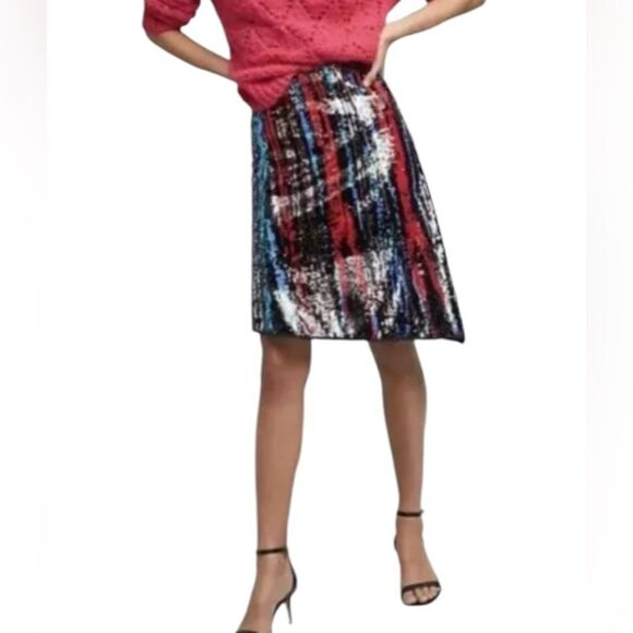 Anthropologie Dazzler Sequin Skirt by Du Paradis MSRP 228.00 Size XS holiday - Picture 2 of 15